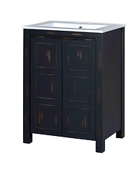 Casainc 24x18x34" Small Bathroom Vanity Combo with Ceramic Sink and 2 Soft-Close Doors