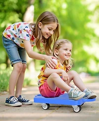 4/6-Pack Kids Sitting Scooter Set with Handles and Non-marring Universal Casters