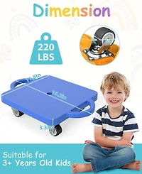Sugift 4/6-Piece Kids Sitting Scooter Set with Handles and Non-marring Universal Casters
