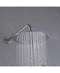 Single-Handle 3-Spray Round High Pressure Tub and Shower Faucet Brushed Nickel (Valve Included)