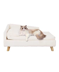 BingoPaw L Shaped Elevated Waterproof Pet Bed with Soft Removable Cushion Mat and Pillow