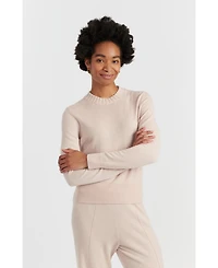 Chinti & Parker Women's Wool Cashmere Cropped Sporty Sweater