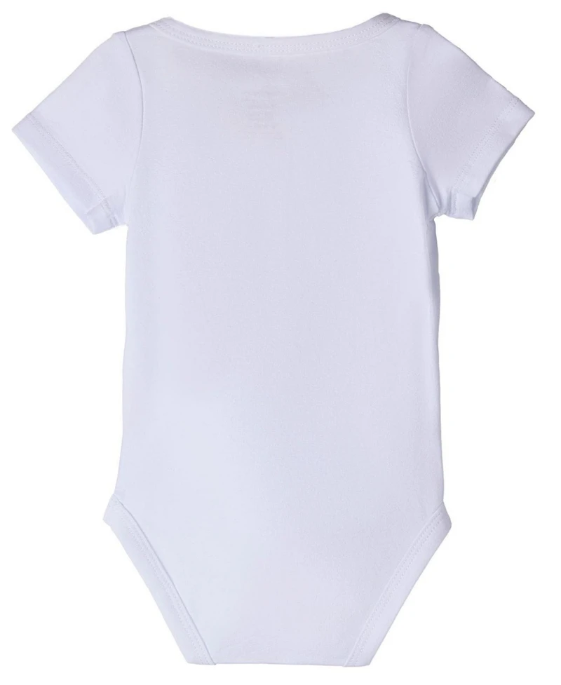 MeMoi 3 Pack Unisex Baby and Toddler Cotton Rich Solid White Short Sleeve Bodysuits