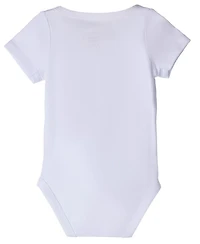 MeMoi 3 Pack Unisex Baby and Toddler Cotton Rich Solid White Short Sleeve Bodysuits