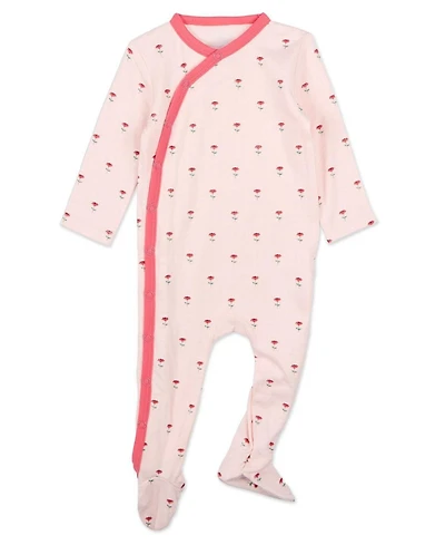 MeMoi Baby Girls "Plant Your Dreams And Grow Happy" Floral Pointelle Footie