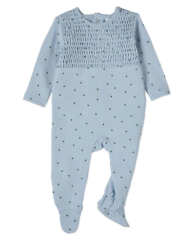 MeMoi Baby and Toddler Boys "Blueberries" Smocked 100% Cotton Footie