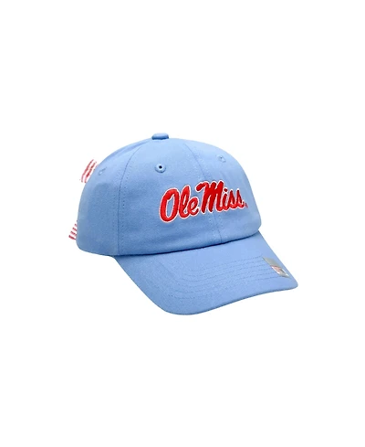 Bits & Bows Toddler Officially Licensed Ole Miss Rebels Bow Baseball Hat Powder Blue