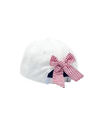 Bits & Bows Officially Licensed Georgia Bulldogs Girls' Bow Baseball Hat White