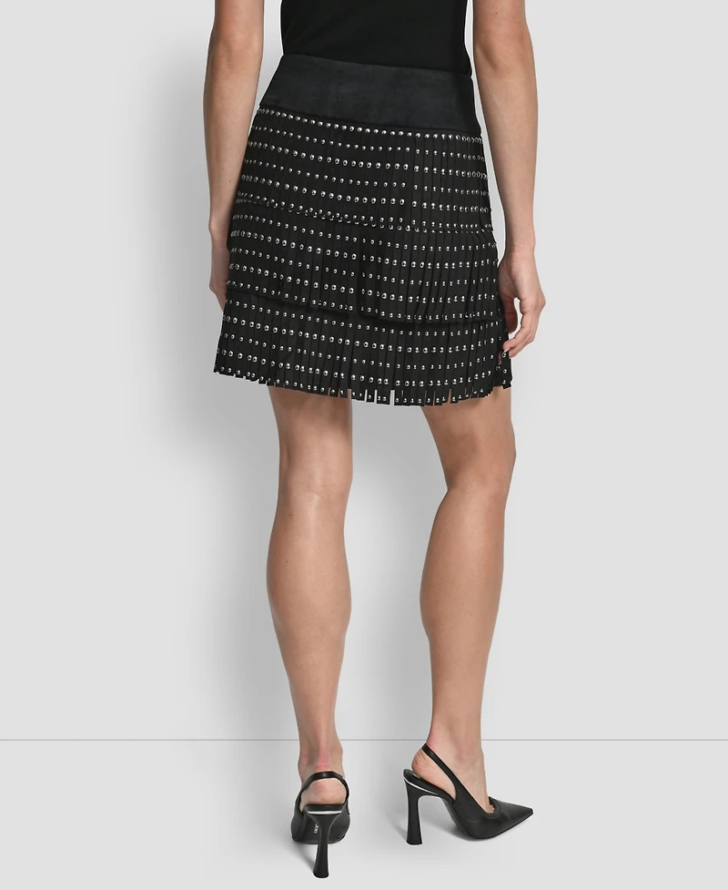 Dkny Women's Fringe Detail Mini Skirt