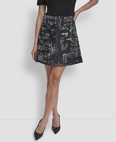 Dkny Women's Abstract Print Mini Skirt