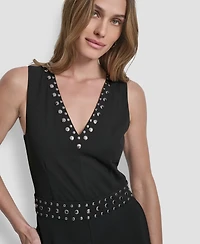 Dkny Women's Sleeveless Studded Jumpsuit