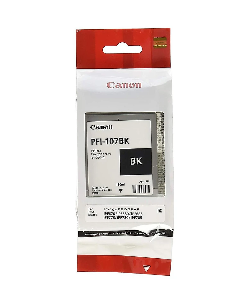 Canon 4x Pfi-107 130ml Ink Tank for Canon iPF680/685/780/785, Black