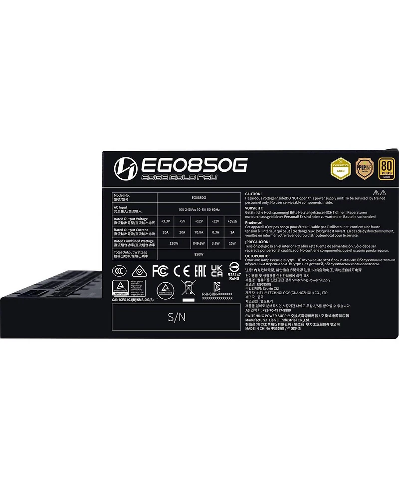 Lian-Li EG0850G Edge Gold 850W 80+ Gold Certified Fully Modular Atx Power Supply Unit
