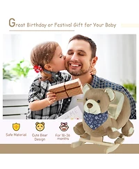 Qaba Baby Rocking Horse, Plush Animal Rocker w/ Realistic Sound, Pedals