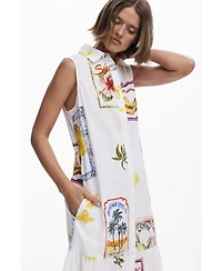 Desigual Women's Shirt dress postcards