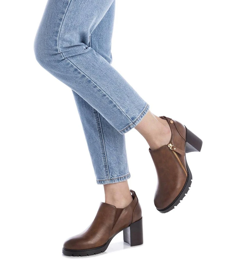 Women's Zipper Block Heel Pumps By Xti