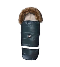 Cover Baby Baby Cover 0-3 Years Organic Premium Beige Wool Adjustable Footmuff in Pastel Hunter Green