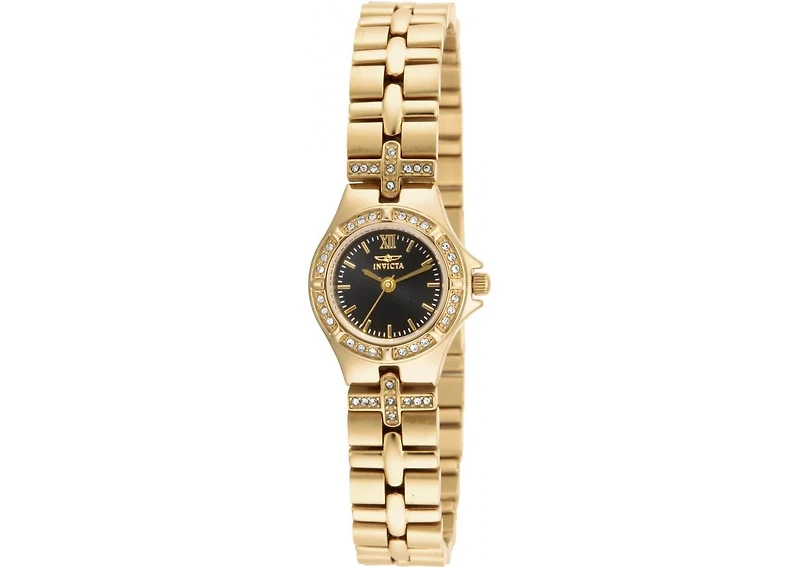 Invicta Women's 17065 Wildflower Quartz 3 Hand Black Dial Watch