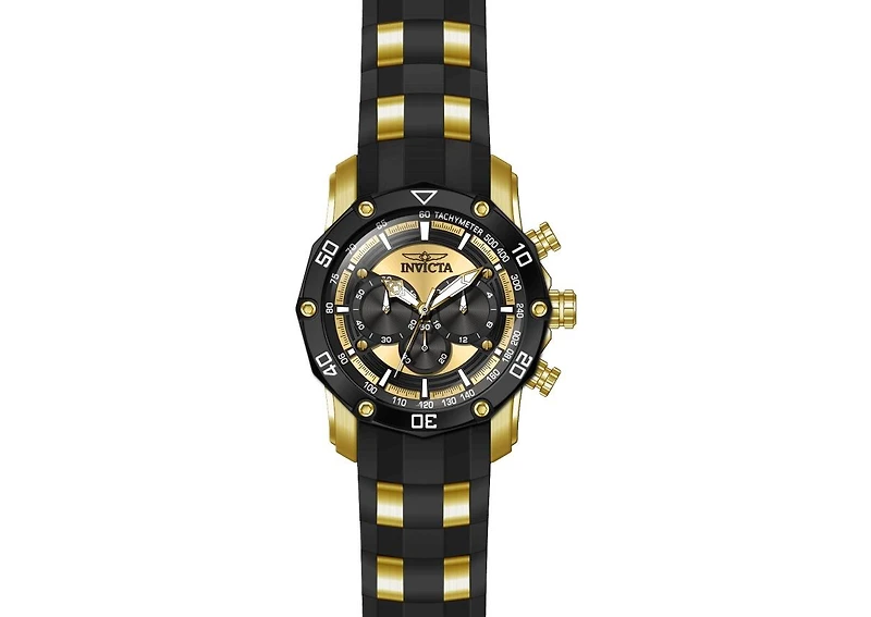 Invicta Men's 28754 Pro Diver Quartz Chronograph Black, Gold Dial Watch