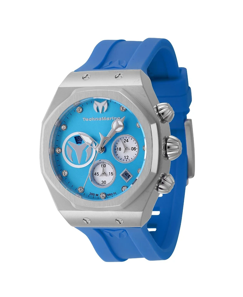 Technomarine Women's Tm-523006 Reef Quartz Chronograph Silver, Sky Blue Dial Watch