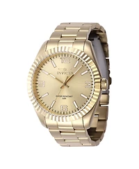 Invicta Men's Specialty Quartz 3 Hand Gold Dial Watch