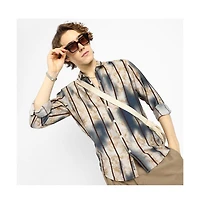 Campus Sutra Men's Tie-Dye Striped Shirt