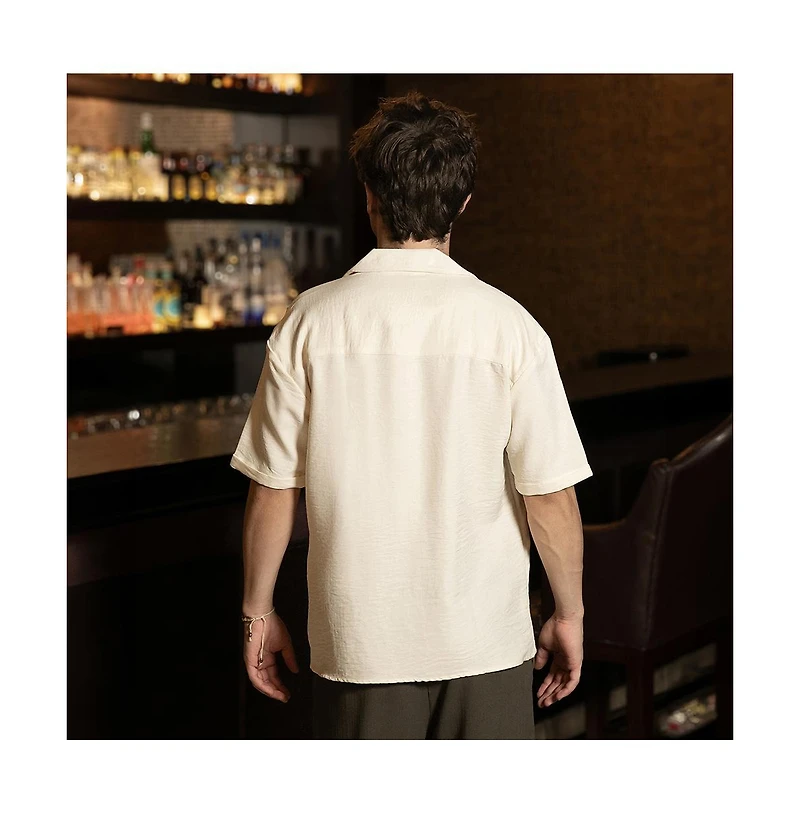 Campus Sutra Men's Pleat-Block Oversized Shirt