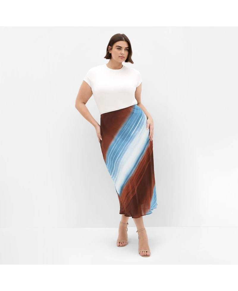 City Chic Women's Plus Levitate Print Skirt