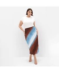 City Chic Women's Plus Levitate Print Skirt