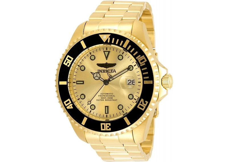 Invicta Men's 35723 Pro Diver Automatic 3 Hand Gold Dial Watch
