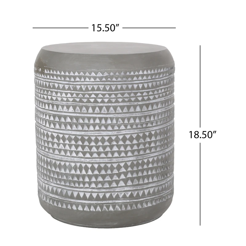 Streamdale Bohemian Textured Patio Side Table - Versatile Outdoor/Indoor Accent