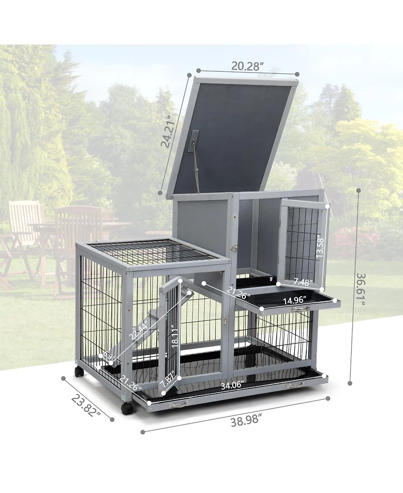 Streamdale Detachable Rabbit Hutch with Removable Tray