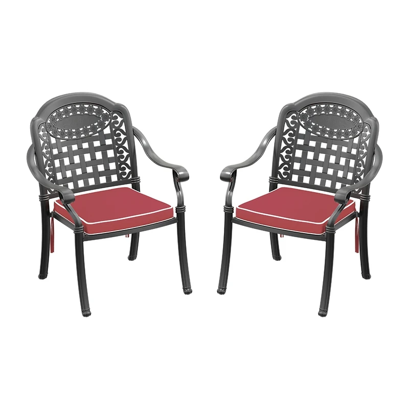 Streamdale Aluminum Stacking Armchair with Cushions, Weight Capacity 350lbs