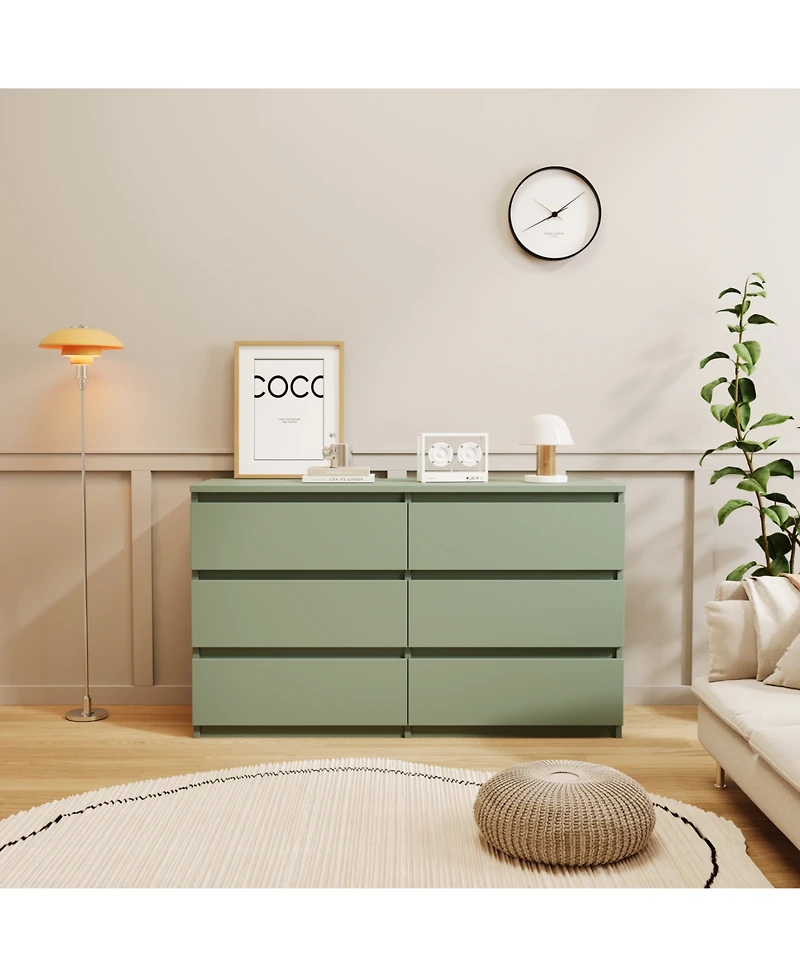 Streamdale green Large 6 drawers chest of drawer dressers table