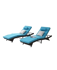 Streamdale Furniture Outdoor Wicker Reclining Lounge Chairs (Set of 2) - Beach, Pool, Garden