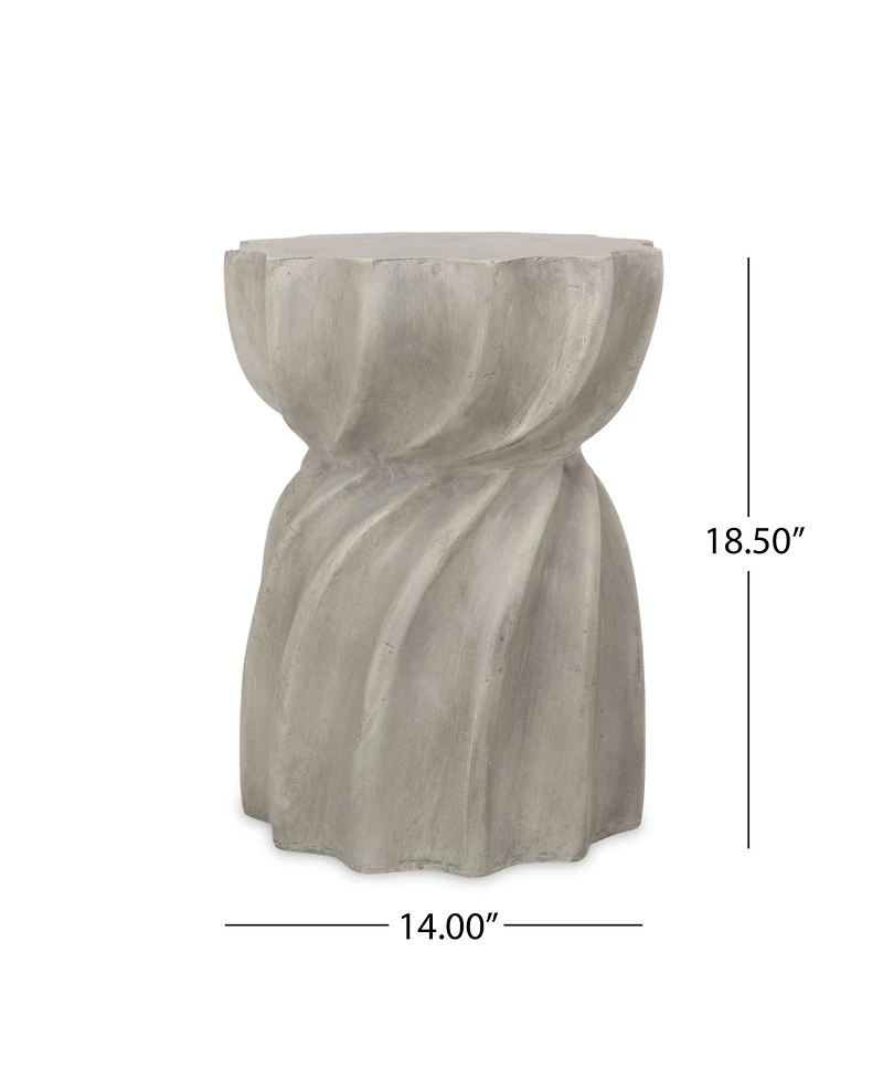 Streamdale Furniture Sunburst Hourglass Concrete Outdoor Side Table