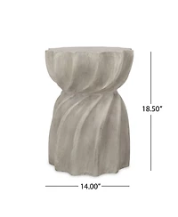 Streamdale Furniture Sunburst Hourglass Concrete Outdoor Side Table