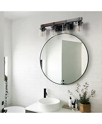 Streamdale Furniture 4-Lights Farmhouse Vanity Lights Fixture Rustic Bathroom Light Fixture Bathroom Sconce (No Bulbs)