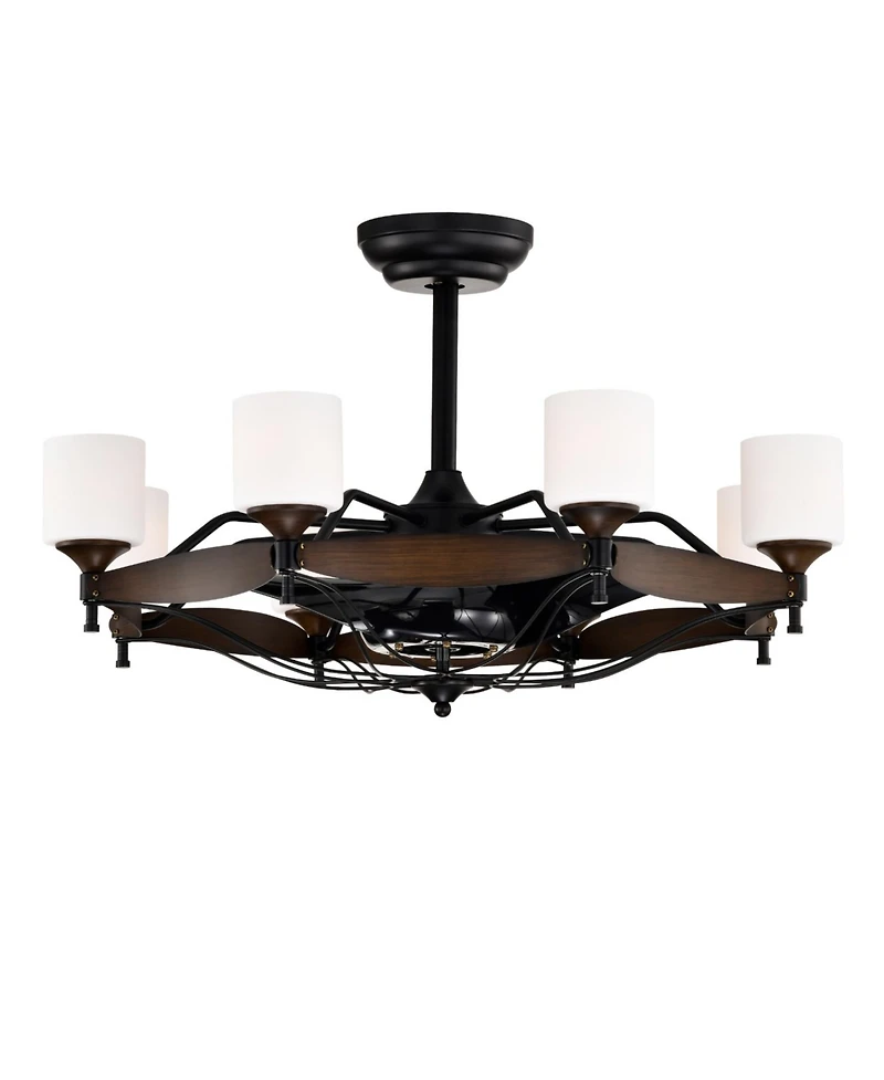 Streamdale 33-Inch Black Ceiling Fan with Remote Control, 6 Speeds, Abs Blades, for Indoor Use