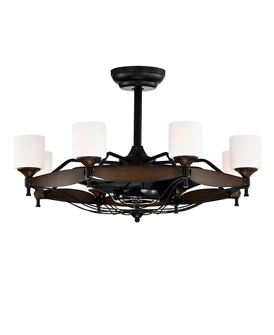 Streamdale 33-Inch Black Ceiling Fan with Remote Control, 6 Speeds, Abs Blades, for Indoor Use