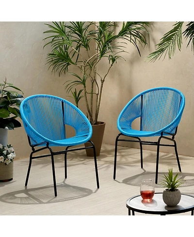 Streamdale Furniture Modern Black Basket Chairs Durable & Stylish for Outdoor Comfort
