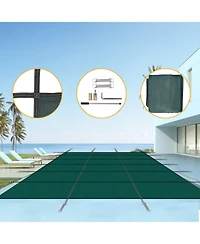 Streamdale Furniture 16x32ft Inground Pool Safety Cover, Triple Stitched, Green Mesh