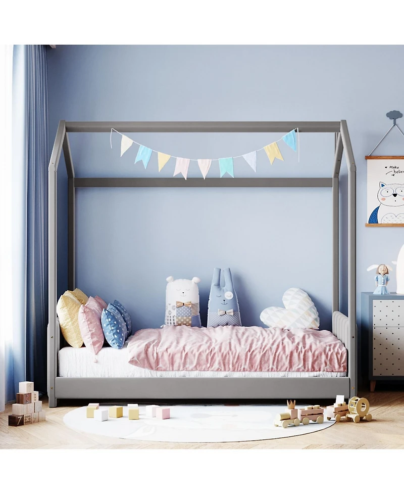 Streamdale Furniture Twin Size House Bed Wood Bed