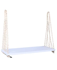 Streamdale Furniture Patio Wooden Swing Chair with Cushion & Ropes