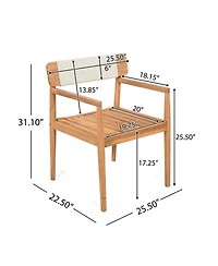 Streamdale Furniture Acacia Wood Outdoor Armchair - Weather-Resistant & Stylish Set of 2
