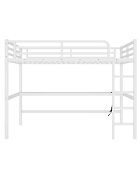 Streamdale Furniture Queen Size Loft Bed with Power & Led - White