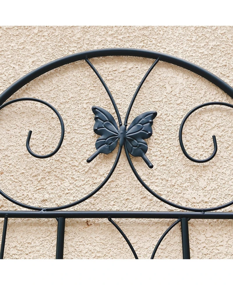 Streamdale Furniture Furniture 2 Pack Metal Garden Trellis 86.7" Black