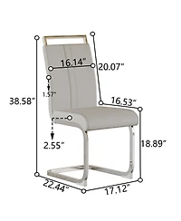 Streamdale Furniture 31.5" White Tulip Table & 2 Pu Chairs