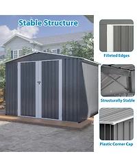 Streamdale Furniture 8x6 Ft Outdoor Storage Shed with Metal Foundation