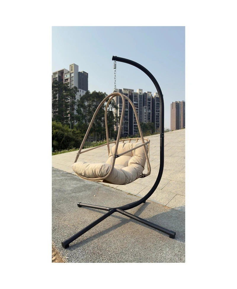 Streamdale Furniture Wicker Egg Chair with Stand & Cushion